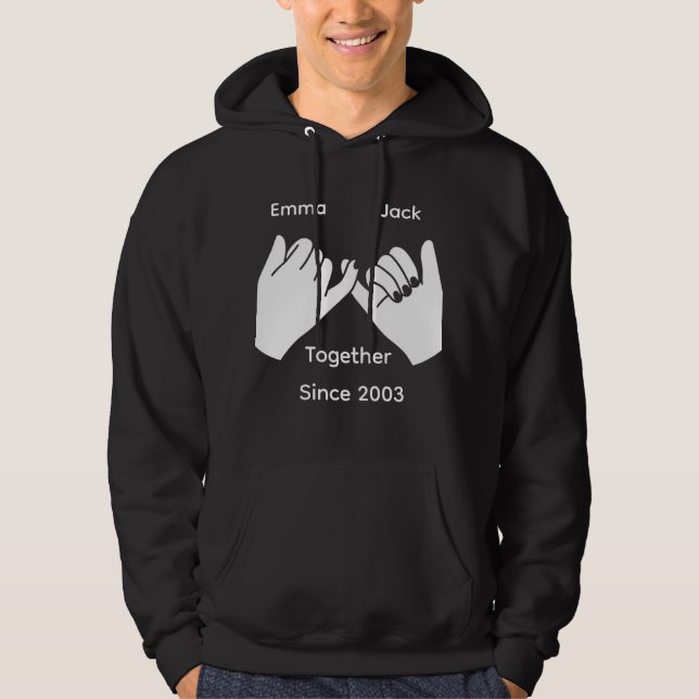 Personalized couple with custom names and year hoodie (Front)