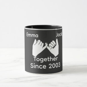 Personalized couple with custom names and year mug