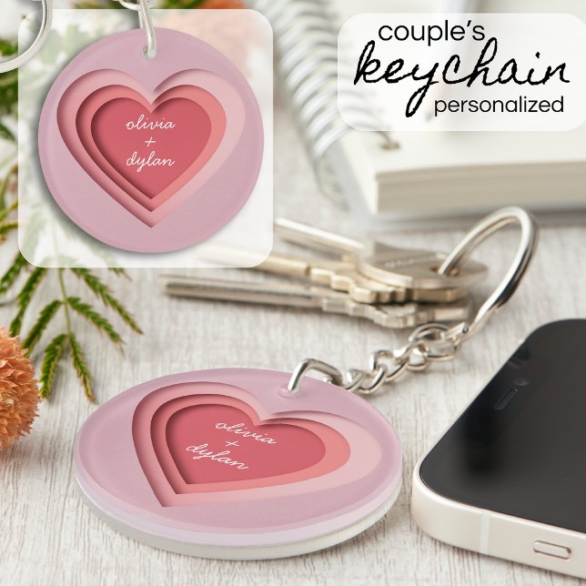 Personalized Couple's Heart Key Ring (Creator Uploaded)