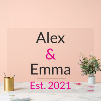 Personalized Couples Mug – Custom Names & Year Gif Acrylic Sign