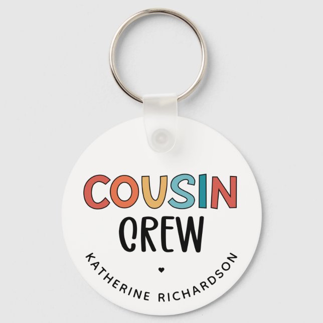 Personalized Cousin Crew Matching Cousins Gift Key Ring (Front)
