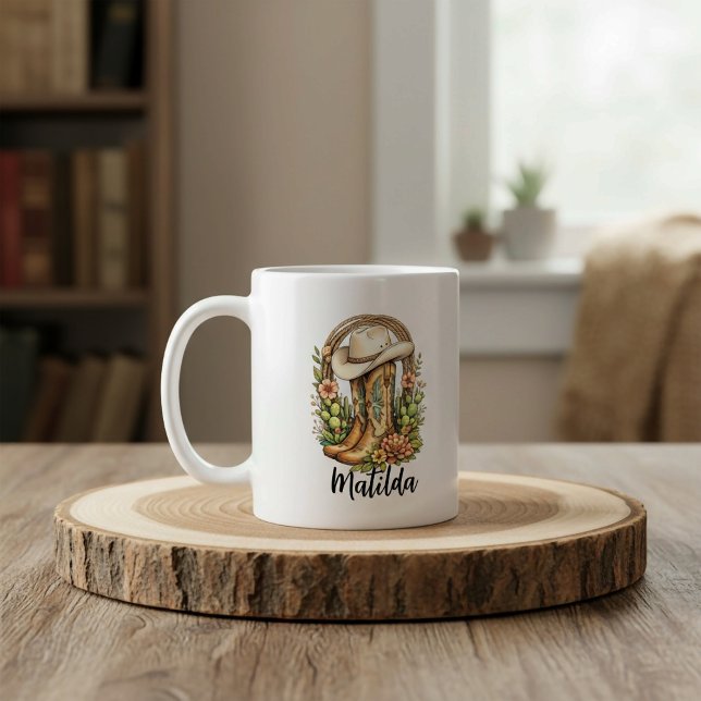 Personalized cowgirl boots  coffee mug (Creator Uploaded)