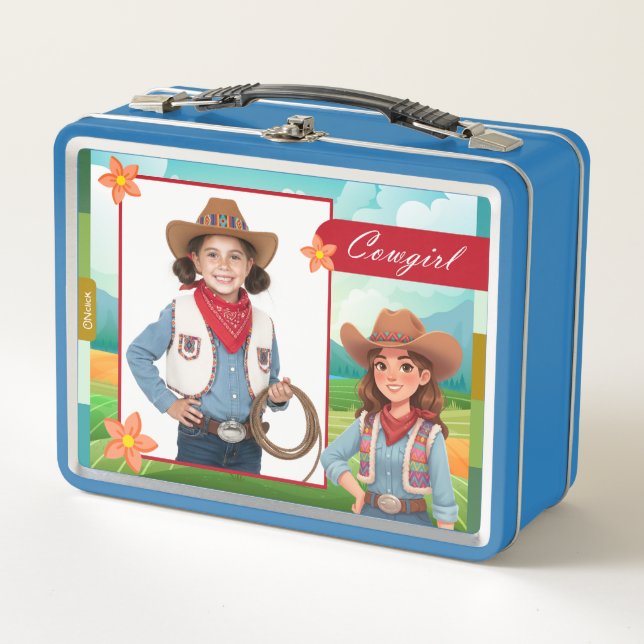 Personalized Cowgirl Lunch Box (Front)