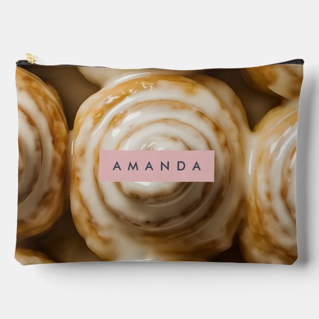 Personalized Cozy Cinnamon Roll Swirl  Accessory Pouch (Front)
