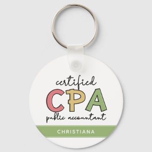 Personalized CPA Certified Public Accountant Gifts Key Ring