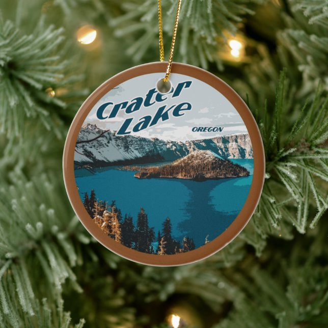 PERSONALIZED Crater Lake Oregon Ceramic Tree Decoration (Tree)