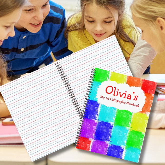 Personalized Crayon Blocks 1st Calligraphy Kids  Notebook (Creator Uploaded)