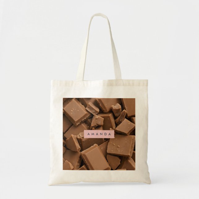 Personalized Creamy Milk Chocolate Chunk  Tote Bag (Front)