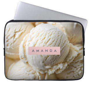 Personalized Creamy Vanilla Ice Cream  Laptop Sleeve