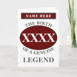 Personalized Create Your Own Year Legend Birthday Card<br><div class="desc">Fun "Birth Of A Legend" birthday red,  grey and white card. Add the year,  change "Legend" to suit your needs. Add the name and a unique message in the card. All easily done using the template provided. Change the year to suit any birthday celebration.</div>