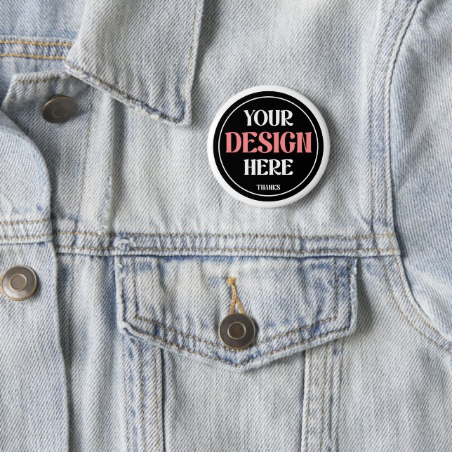 Personalized, creative, elegant & timeless 6 cm round badge (In Situ)
