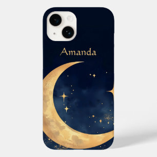 Personalized Crescent Moon and Stars Night Sky Case-Mate iPhone 14 Case