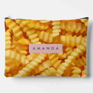 Personalized Crinkle Cut French Fries Design Accessory Pouch