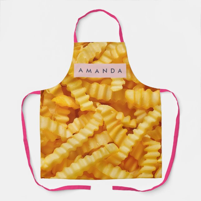 Personalized Crinkle Cut French Fries Design Apron (Front)