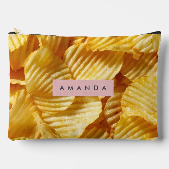 Personalized Crispy Potato Chip Design Accessory Pouch (Front)