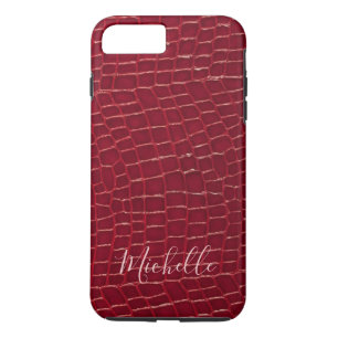 Personalized Crocodile Print Phone Case Red