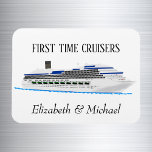 Personalized Cruise Door First time Cruisers Magnet<br><div class="desc">This design was created though digital art. It may be personalized in the area provide or customizing by choosing the click to customize further option and changing the name, initials or words. You may also change the text color and style or delete the text for an image only design. Contact...</div>