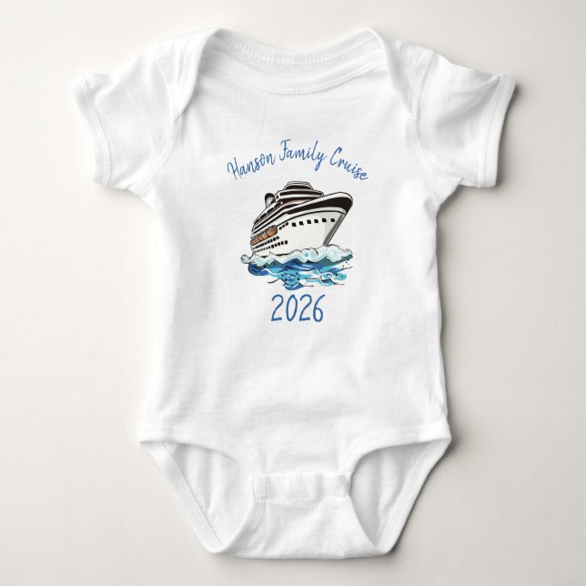 Personalized Cruise Ship Baby Bodysuit (Front)