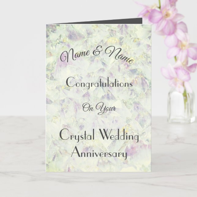 Personalized Crystal Anniversary Greeting Card (Orchid)
