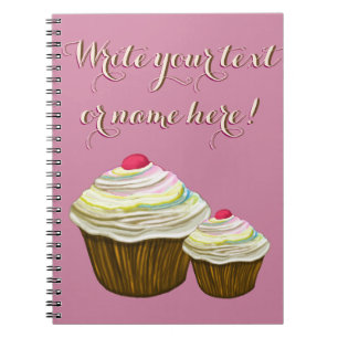 PERSONALIZED CUPCAKES- PINK CUPCAKE NOTEBOOK