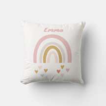 personalized cushions with name and rainbow