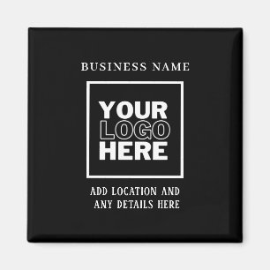 Personalized Custom Business Logo Black and White Magnet
