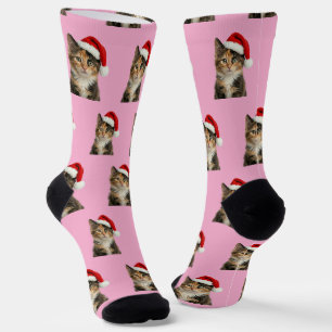 Personalized Custom Calico Kitty Cat Christmas Socks