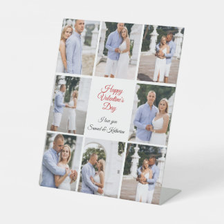 Personalized Custom Couple 6 Photo Valentine’s Day Pedestal Sign