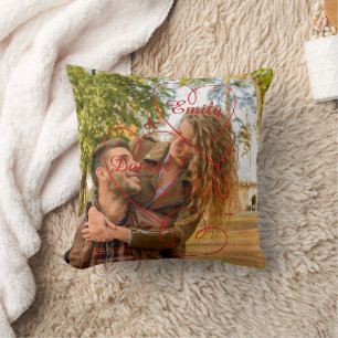 Personalized,Custom Couple Pillow   Photo & Names 
