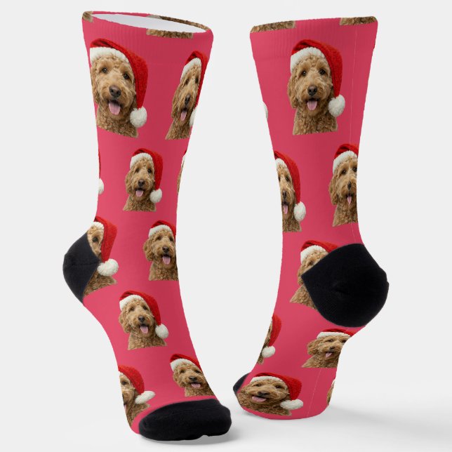Personalized Custom Cute Doodle Christmas Socks (Angled)