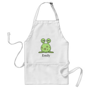 Personalized Custom Cute Green Alien Standard Apron