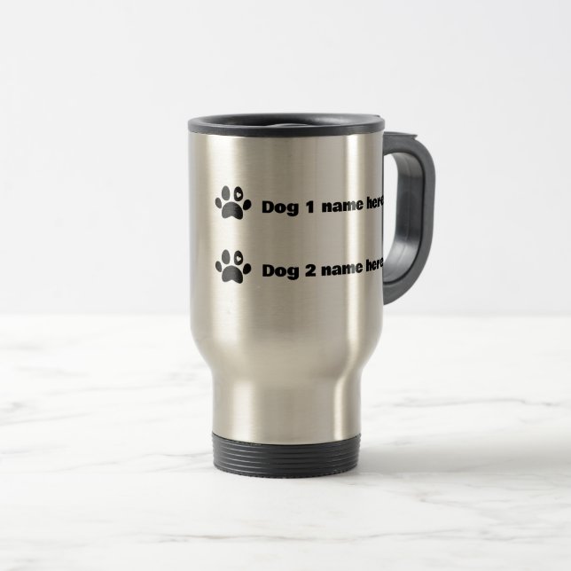 Personalized custom dog coffee lover gift travel mug (Front Right)