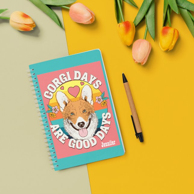Personalized Custom Dog Mom Corgi Lover Gift Notebook (Creator Uploaded)