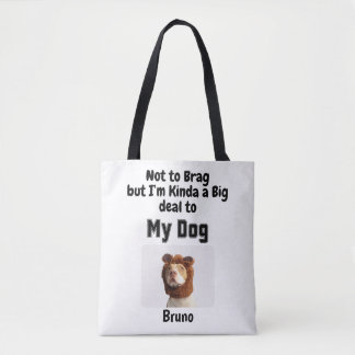 Personalized custom dog mom pet lover photo tote bag