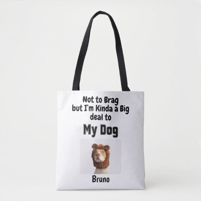 Personalized custom dog mom pet lover photo  tote bag (Front)