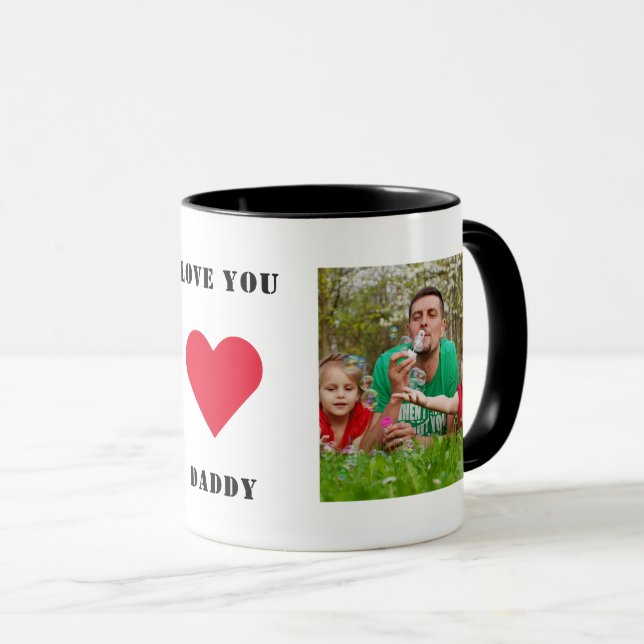 Personalized Custom Family Photo Love You Daddy Mug (Front Right)
