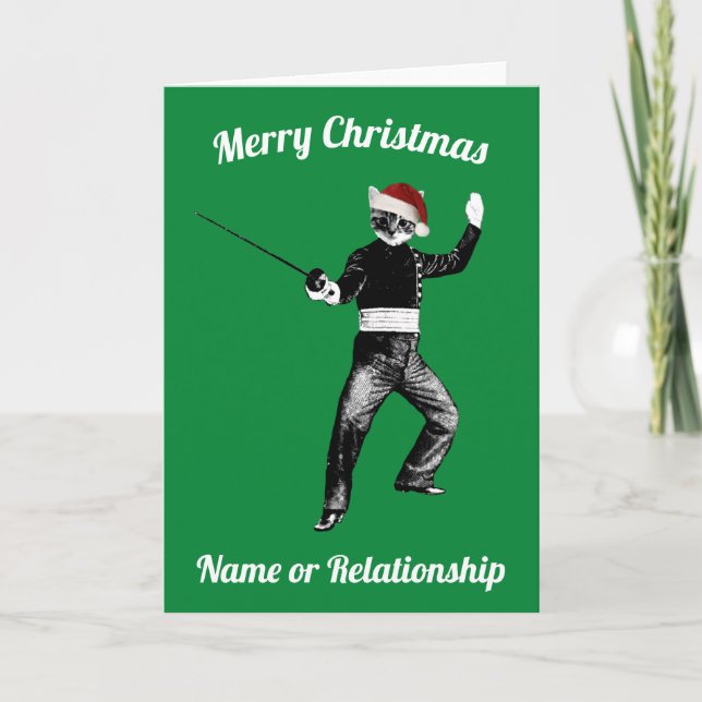 Personalized custom Fencing Christmas Card (Front)