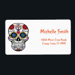 Personalized Custom Floral Sugar Skull Halloween<br><div class="desc">These is spooky,  creepy Halloween address label. This label background Sugar Skull. The orange text is customizable in this easy template. This is the unique address labels to use on your invitations,  greeting cards,  etc. Personalize with your name and other text.</div>