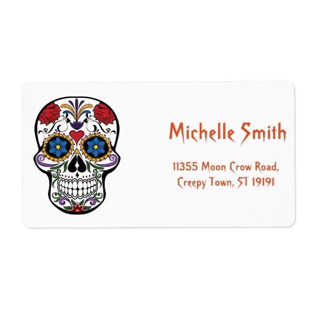 Personalized Custom Floral Sugar Skull Halloween (Front)