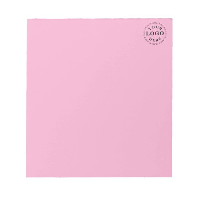 Personalized Custom Logo Elegant Light Pink Notepad (Front)