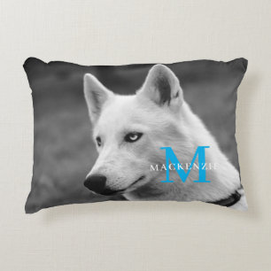 Personalized Custom Monogram Elegant Dog Pet Photo Decorative Cushion