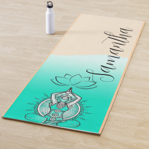 Personalized Custom Name boho meditation Yoga Mat