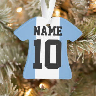 Personalized custom name & number Argentina Flag Ornament