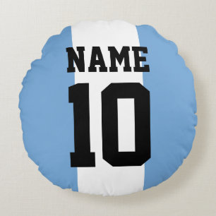 Personalized custom name & number Argentina Flag Round Cushion