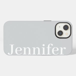 Personalized Custom Name Simple Elegant Light Grey iPhone 13 Case