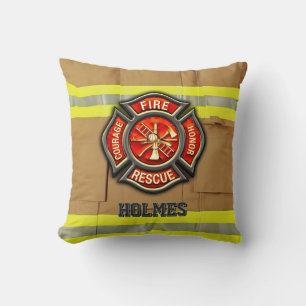 Personalized Custom Name Strong Firefighter Cushion