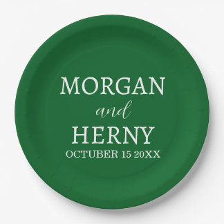 Personalized Custom Name Stylish Minimal Wedding Paper Plate