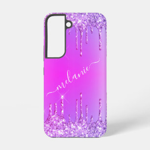 Personalized Custom Name Text Purple Pink Samsung Galaxy Case