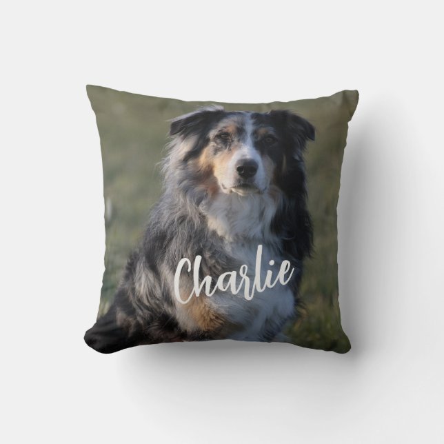 Personalized Custom Pet Dog Photo Pillow (Front)