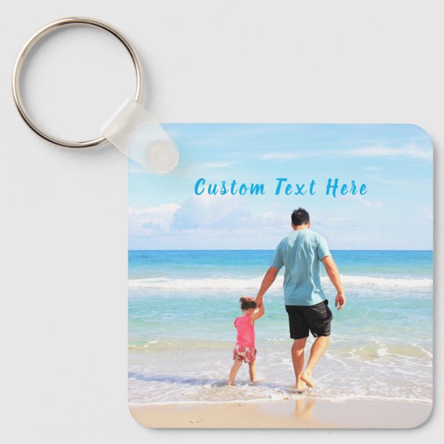Personalized Custom Photo and Text Keychain (Front)
